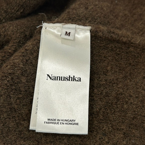 Nanushka Wool Alpaca Cardigan Medium Grandpa Preppy Oversize Old Money Brown - Picture 8 of 11